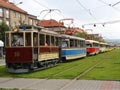 Konvoj historických tramvají na Slovanské aleji 27. 6. 2009