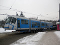Odvoz tramvaje Škoda 19T zpět k výrobci - Slovany, náměstí Milady Horákové 3. 12. 2010, foto: A. Šťastný
