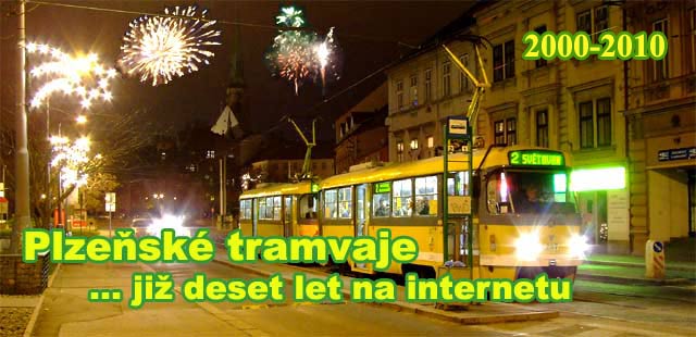 Web Plzeňské tramvaje je na internetu od 1. 2. 2000, tedy 1. 2. 2010 to bylo již deset let.
