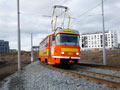 Pracovní vůz č. 175 u tramvajového mostu na Borech 10. 1. 2020
