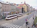 Masarykovo náměstí se soupravou T3M a vozem KT8D5 12. 1. 2005
Foto: J. Walter