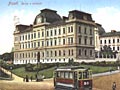 Křižíkovo tramvaj č. 20 v Nádražní ulici na dobové pohlednici