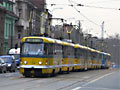 Kolona tramvají vzniklá v době nehody na Borech 2. 4. 2009, foto: Vlastimil Leška, Plzeňský deník