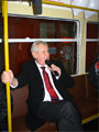 Miloš Zeman v historické tramvaji T1 č. 121 - 21. 11. 2012