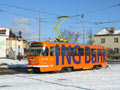 Vůz č. 217 s novou reklamou ING Bank na Světovaru 14. 1. 2012