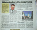 Článek o tramvaji do Dobřan z Plzeňského rozhledu 10. 12. 2001