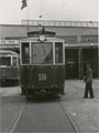 Křižíkova osmnáctka ve vozovně Slovany - červen 1959, foto: sbírka M. Plzák