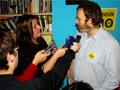 Martin Marek dává rozhor novinářům po zveřejní výsledků referenda 12. 1. 2013