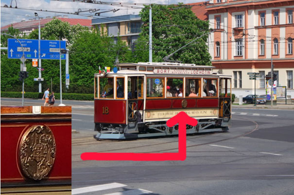 Plzeňské tramvaje měly na sobě znaky již od roku 1899, historický vůz č. 18 byl opraven dle dobových fotografií