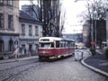 Vůz T2 č. 153 v Pražské ulici 23. 12. 1988, 
foto: Tomáš Palyza 