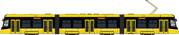 Tříčlánková nízkopodlažní tramvaj