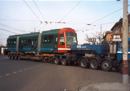 Převoz tramvaje 10T0 (Astry pro Portland) do vozovny Slovany