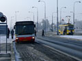 Přestup na autobus náhradní dopravy U Gery 10. 1. 2009