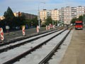 Postupující rekonstrukce v ulici Terezie Brzkové před konečnou SKvrňany 17. 8. 2012