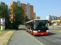 Sor č. 550 jako náhradní doprava za tramvaj v Bolevci v době nehody 14. 7. 2013