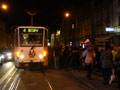 Krátce zastavený tramvajový provoz u křižovatky U Práce 28. 10. 2013