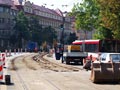 Rekonstrukce tramvajové trati na náměstí Míru 22. 8. 2015