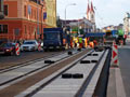 Rekonstrukce tramvajové trati u zastávky U Práce 27. 8. 2015
