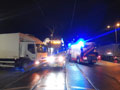 Nehoda 40T č. 386 (Vánoční tramvaj) v Bolevci 11.  12. 2023