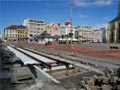 Konstrukce tramvajové trati před zabetonováním 14. 7. 2024