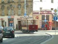 Křižíkova tramvaj č. 18 v Palackého ulice po rekonstrukci - 12. 6. 2004