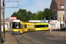 GT6N pijd po jednokolejn trati na konenou Mahlsdorf 9. 5. 2009
