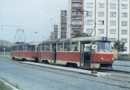 2 x T3 PX č. 187+188 na náměstí J. Krautwurma v červnu 1986
Foto: J. Hertl