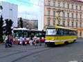Citelis č. 495 a T3P č. 252 U Zvonu při výluce 20. 8. 2006