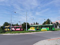 Odstavené záložní tramvaje v obratišti Mozartova 14. 8. 2016