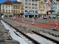 Konstrukce tramvajové trati před zabetonováním 14. 7. 2024